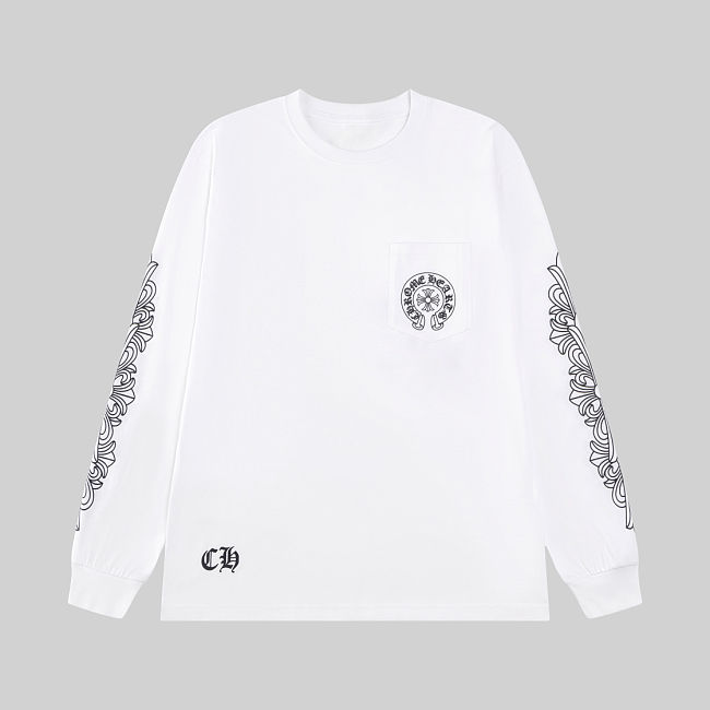 Chrome Hearts Las Vegas Sleeve Print Pocket Sweatshirt white - 1