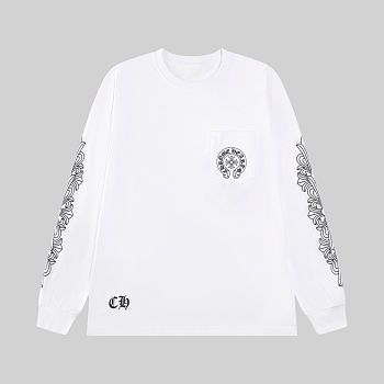 Chrome Hearts Las Vegas Sleeve Print Pocket Sweatshirt white