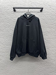 Balenciaga Crystal Logo Hoodie 'Faded Black' - 1