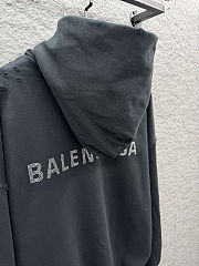 Balenciaga Crystal Logo Hoodie 'Faded Black' - 6