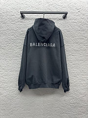 Balenciaga Crystal Logo Hoodie 'Faded Black' - 5