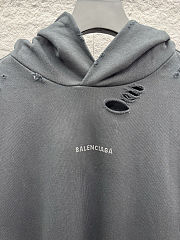 Balenciaga Crystal Logo Hoodie 'Faded Black' - 4