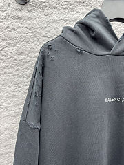 Balenciaga Crystal Logo Hoodie 'Faded Black' - 2