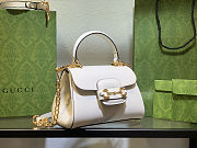 Gucci Horsebit 1955 small top handle bag in white leather 22x16x10 cm - 3