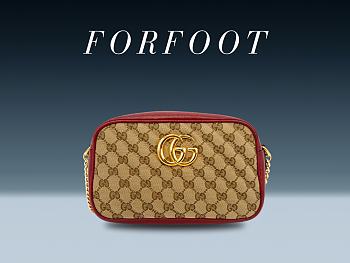 Gucci GG Marmont Canvas Leather Shoulder Bag size 24-13-7cm