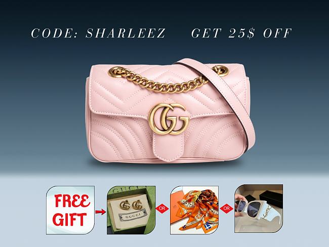 GG Marmont small shoulder bag Pink 26cm - 1