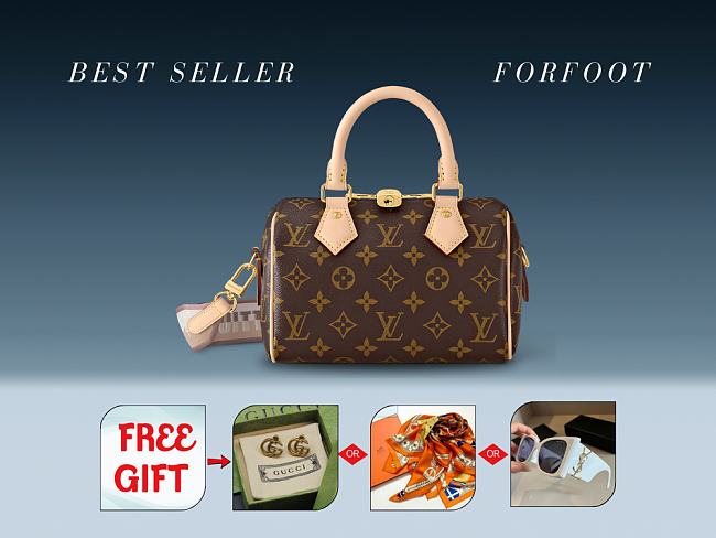 LV Speedy Bandoulière 20 Beige - M46222 - size: 20.5 x 13.5 x 12 cm - 1