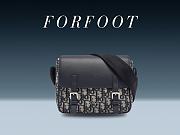 Dior Navy Blue Oblique Canvas and Leather Kid Messenger Size 24×19×4.5 - 1
