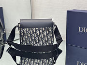 Dior Navy Blue Oblique Canvas and Leather Kid Messenger Size 24×19×4.5 - 5