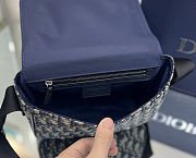 Dior Navy Blue Oblique Canvas and Leather Kid Messenger Size 24×19×4.5 - 4
