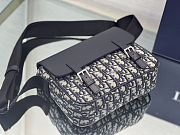 Dior Navy Blue Oblique Canvas and Leather Kid Messenger Size 24×19×4.5 - 3