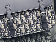 Dior Navy Blue Oblique Canvas and Leather Kid Messenger Size 24×19×4.5 - 2