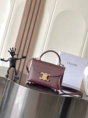 CELINE Teen Nino Bag in Supple Grained CALFSKIN Deep Burgundy size 20 X 13 X 8cm - 6