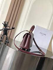 CELINE Teen Nino Bag in Supple Grained CALFSKIN Deep Burgundy size 20 X 13 X 8cm - 4
