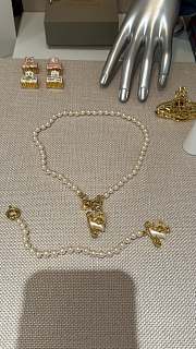 Vivienne Westwood Pearl Chain Orietta Pearl Necklace Bracelet Gold - 1