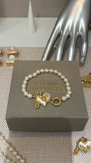 Vivienne Westwood Pearl Chain Orietta Pearl Necklace Bracelet Gold - 4