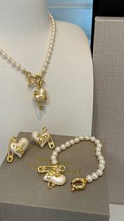 Vivienne Westwood Pearl Chain Orietta Pearl Necklace Bracelet Gold - 3