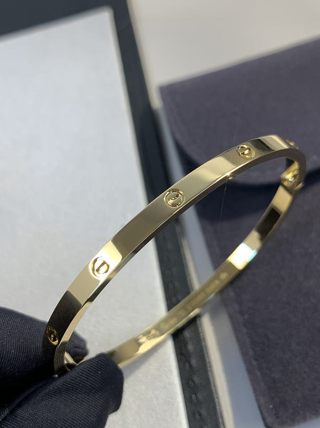 Cartie Yellow Gold Brushed Love Bracelet - 1