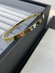 Cartie Yellow Gold Brushed Love Bracelet - 3