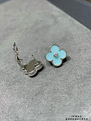 Ladies Clover Blue Sky Silver Earrings - 4