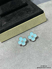 Ladies Clover Blue Sky Silver Earrings - 2