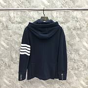 Thom Browne 4 Bar Striped Preppy Royal Hoodie Sport Coat Jacket Blazer - 6