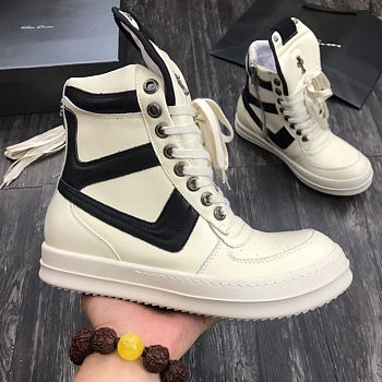 Rick Owens x Chrome Hearts Geobasket Boots Low White