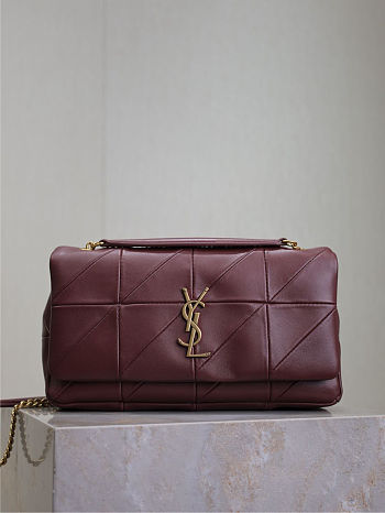 YSL Lambskin Patchwork Monogram Medium Jamie Rouge Legion szie 25x15x7.5 cm