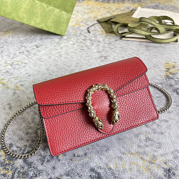 Gucci Mini Bag Red Leather Horseshoe Size 16.5x10x4.5 cm