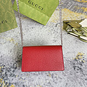 Gucci Mini Bag Red Leather Horseshoe Size 16.5x10x4.5 cm - 3