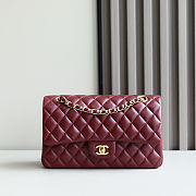 Chanel Red Quilted Leather Medium Classic Double Flap Bag size 25cm - 1