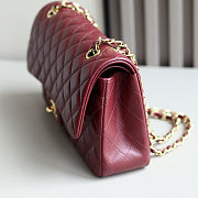 Chanel Red Quilted Leather Medium Classic Double Flap Bag size 25cm - 5