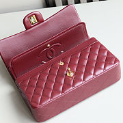 Chanel Red Quilted Leather Medium Classic Double Flap Bag size 25cm - 3