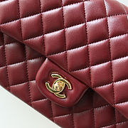 Chanel Red Quilted Leather Medium Classic Double Flap Bag size 25cm - 2