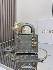 Christian Dior Gray patent lady dior gold size 17x15x7cm - 1