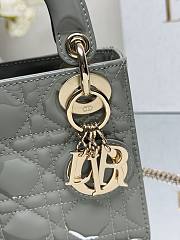 Christian Dior Gray patent lady dior gold size 17x15x7cm - 6