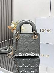 Christian Dior Gray patent lady dior gold size 17x15x7cm - 5