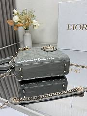 Christian Dior Gray patent lady dior gold size 17x15x7cm - 4
