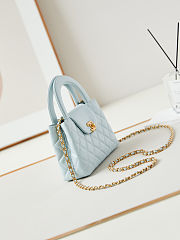 Chanel Small Kelly Shopper Light Blue Shiny Aged Calfskin Brushed Gold Hardware - 3