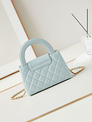 Chanel Small Kelly Shopper Light Blue Shiny Aged Calfskin Brushed Gold Hardware - 5