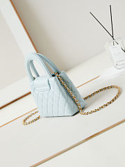 Chanel Small Kelly Shopper Light Blue Shiny Aged Calfskin Brushed Gold Hardware - 6