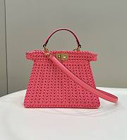 Fendi Peekaboo Leather Petite Pink Handle Bags size 27×11×20cm - 1