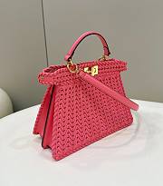 Fendi Peekaboo Leather Petite Pink Handle Bags size 27×11×20cm - 5