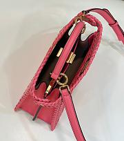 Fendi Peekaboo Leather Petite Pink Handle Bags size 27×11×20cm - 3