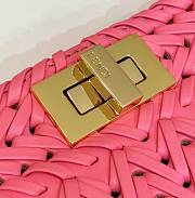 Fendi Peekaboo Leather Petite Pink Handle Bags size 27×11×20cm - 2