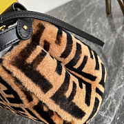 Fendi Peekaboo Bag Zucca Shearling Mini Brown - 3