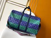 LV Keepall Bandoulière 50 Blue Stripes size 29x23x50cm - 2