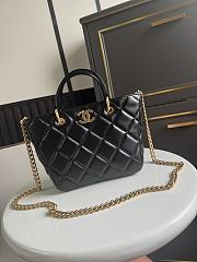  Chanel 23B Vegetable Basket Handbag Black Sheepskin size 20×12.5×21cm - 6