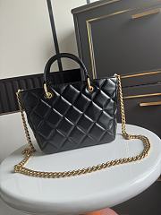  Chanel 23B Vegetable Basket Handbag Black Sheepskin size 20×12.5×21cm - 5