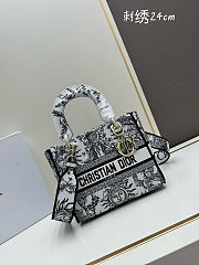 Dior Lady D-Lite Medium Bag Black Light gold size 24x20x11cm - 1